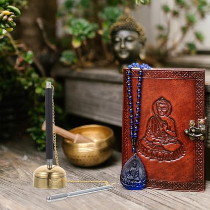 NOLITOY Flexible Chime Buddhist Supply Temple Instrument Buddhist Meditation Chime for Prayer Yoga Rituals Portable Hand Bell 5.90 inch Handheld for Study Bedroom Sauna 1 X
