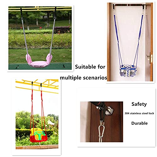 Tree Swing Strap Hanging Kit, 2 Pcs Short Straps, 9.84 inches | Hammock Straps, 2 Pcs Heavy Duty Hook Clasps, For Swing Hammocks Yoga Seat Sandbags, Gym Equipment Pulley System - color: 25cm straps with hook clasps