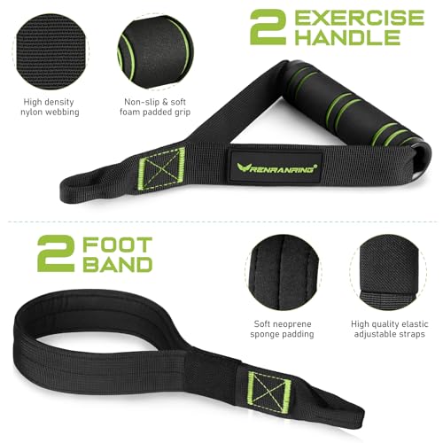 Pilates Bar Kit with 6 Latex Resistance Bands, Adjustable Exercise Bar - color: Green