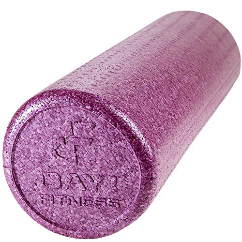 Day 1 Fitness High Density Muscle Foam Rollers - Sports Massage Rollers for Stretching, Physical Therapy, Deep Tissue, Myofascial Release - Ideal for Exercise and Pain Relief – Solid Purple, 18” - color: Solid Purple, size: 18"