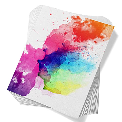 Paul Rubens 60 Sheets Watercolor Paper,Cold Press 50% Cotton&140lb /300gsm Acid-Free Bulk White Paper for Artists, Students & Adults（10.63 * 7.68 inch） - color: cold press, size: 10.63*7.68 inches