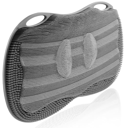 Kalolary Silicone Shower Foot Scrubber Mat with Non Slip Suction Cups - color: Grey