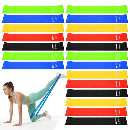 20 Pcs Resistance Bands for Women Men, Different Resistance Levels Loop Exercise Bands, Stretching, Workout, Home Gym Equipment for Pilates Yoga Physical Therapy, Leg Glute Arm Exercise Kit