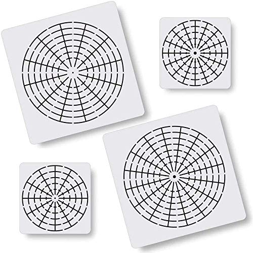 5 Pcs Plastic Mandala Stencils for Painting, Mandala Dotting Tool 8/12/ 16 Segment Creative Mandalass Wall Stencil, Laser Cut Painting Template for Floor Wall Tile Fabric Furniture Stencils Painting