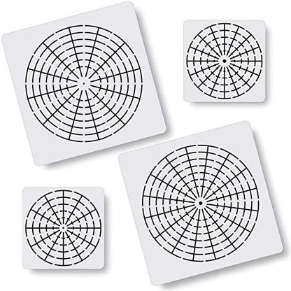 5 Pcs Plastic Mandala Stencils for Painting, Mandala Dotting Tool 8/12/ 16 Segment Creative Mandalass Wall Stencil, Laser Cut Painting Template for Floor Wall Tile Fabric Furniture Stencils Painting