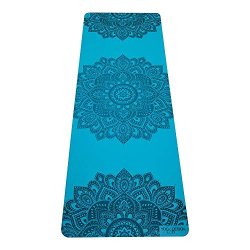 YOGA DESIGN LAB | The Infinity Mat | Luxurious Non-Slip Design Provides Unparalleled Grip to Support and Align You Beautifully | Eco-Friendly | w/Carrying Strap! - color: Mandala Aqua, size: 3mm