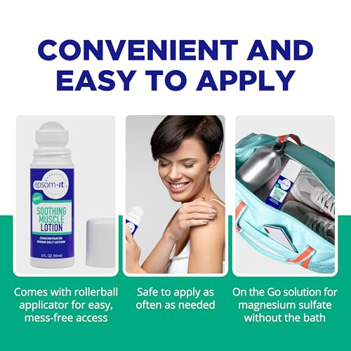EPSOM-IT Soothing Muscle Roll On Magnesium Lotion, Epsom Salt, Arnica, 3 Oz - size: 3 Fl Oz (Pack of 1)