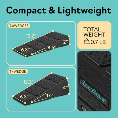 Squat Wedge Block Set of 3/5 - 960 LBS Capacity - Slant Board for Calf Stretching with 5 Stackable Angles - Calf Stretcher Slant Board - Workout Equipment - EPP Material for Exercise Equipment & Physical Therapy - color: Black&Purple