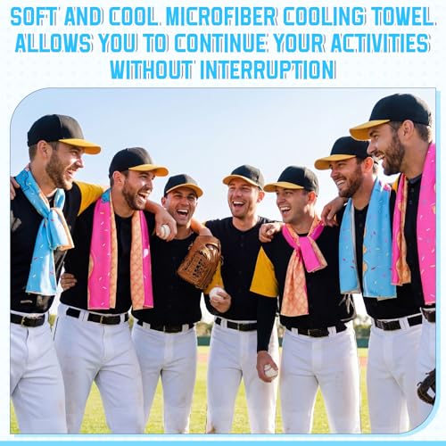 FuWeave 12 Pcs Ice Cream Drip Cooling Towels Gifts 40 x 12 Inch - color: Ice Cream Drip, size: 40 x 12 inches