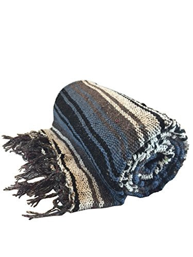 Prickly Octopus Large Hand Woven Mexican Blanket - Serape Blanket - Mexican Yoga Blanket - Assorted Colors (6'X4')