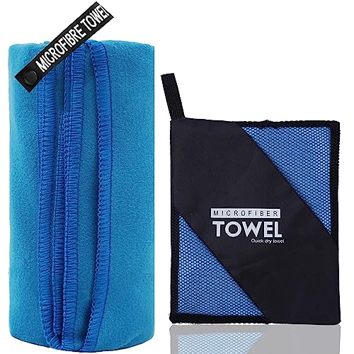 Microfiber Travel Towel, Quick Dry Camping & Gym Towel. Compact | Super Absorbent,Fast Drying,Lightweight,Soft,Suitable for Camping,Backpack,Gym,Swim, Yoga,Hiking - color: Blue, size: XS:12"×24"