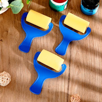 Tenceur Foam Paint Roller, Small Sponge Roller with Blue Handle Drawing Brush for Young Artists, Reusable & Washable Early School Paint Supply for Crafts, Graffiti, and DIY Art