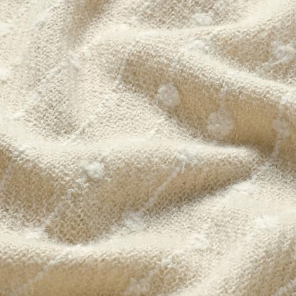 BOURINA Faux Cashmere Throw Blanket, Soft Sofa Blanket, Beige 50x60 inch - color: Beige