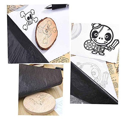 Yesallwas 100 Sheets A4 Black Graphite Transfer Carbon Paper for Wood, Paper, Canvas and Other Art Surfaces with 5 Pieces Double Ended Tracing Stylus (Black) - color: A4 Black