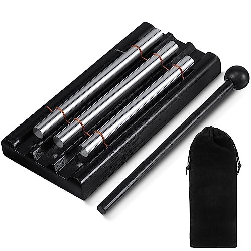 Classroom Chime Meditation Chimes Trio Teacher Three Tone Hand Bell for Management Mindfulness Percussion Instrument Reminder with Mallet Storage Bag for Prayer Teacher Gift Eastern Music Yoga