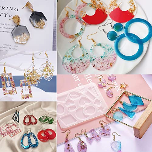 6 Pieces Silicone Earring Moulds Keychain Epoxy Pendant Ear Studs Resin Molds for DIY Crafts Jewelry Casting Making
