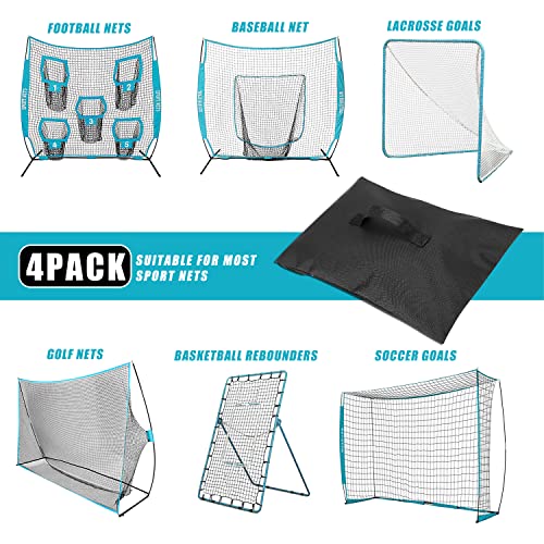 VISEMAN 4PCS Sports Net Sandbags, Weighted Anchor Bags for Baseball & Golf Nets,Soccer Goals, Hockey Nets - style: Black×4PCS