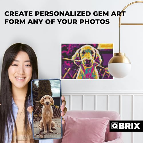 QBRIX Framed Diamond Art from Any Photo - Custom Diamond Painting Kit for Adults - Personalised Gem Art - DIY Craft Kit for Adults - Pop-Art - 8 x 12 inches - color: Pop-Art A4