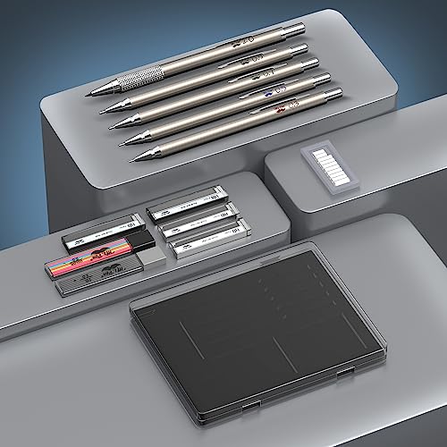 Mr. Pen- Metal Mechanical Pencil Set with Lead and Eraser Refills, 5 Sizes | 0.3, 0.5, 0.7, 0.9, 2mm, Drafting, Sketching, Architecture, Drawing Mechanical Pencils, Metal Mechanical Pencils