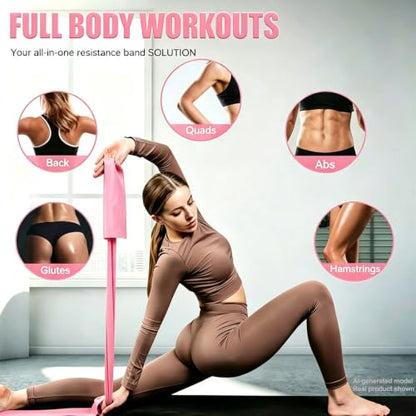 Resistance Bands for Working Out, Physical Therapy, Yoga & Pilates - color: Pink