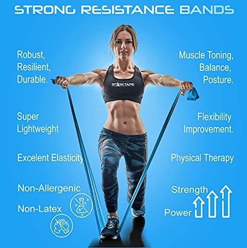 Resistance Bands Bundle. 5 Bands Set and 8 Yard Band Physical Therapy Professional. Non-Latex Elastic Exercise Fitness Workout Band for Pilates, Rehab, Yoga, Pilates, Training. Medium Green