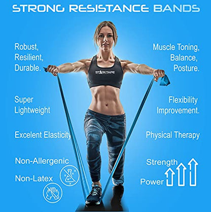 Resistance Bands Bundle. 5 Bands Set and 8 Yard Band Physical Therapy Professional. Non-Latex Elastic Exercise Fitness Workout Band for Pilates, Rehab, Yoga, Pilates, Training. Medium Green