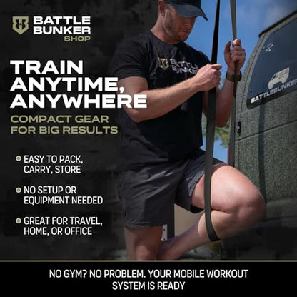 Battle Bunker Resistance Bands for Working Out - Heavy Duty Pull-Up Assist | Stretch Bands for Exercise and for Pull-Up Assistance, Strength Training and Powerlifting. Multi-layer Natural Latex, 3 Pack