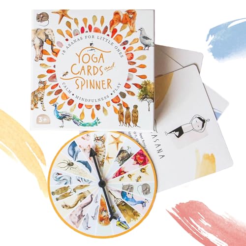 Kids Yoga Cards – 18 Durable Pose Cards for Focus, Balance & Calm | Montessori Mindfulness Game for Preschool Physical & Emotional Development