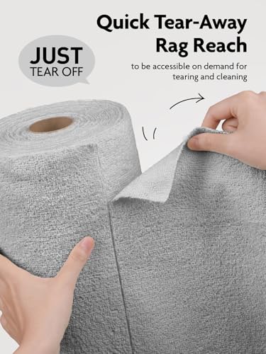 Fantasticlean Microfiber Cleaning Cloth Roll- 90 Sheets, 12" x 12" (Grey) - color: Grey, size: 90 pack