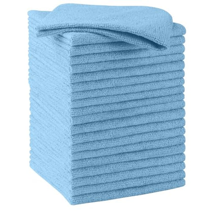 HOMEXCEL Microfiber Cleaning Cloth 20 PK, Towels for Cars and Shop, Blue - color: Blue