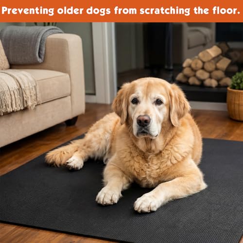 Nuanchu Yoga Mat Roll 24 inch Width, 4mm Thick Non Slip Exercise Mat, Large Anti Tear Gym Flooring for Home Workout, Fitness, Senior Dog Floor Protection - size: 50ft