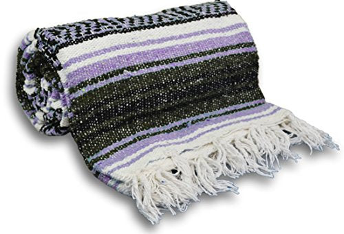 YogaAccessories Traditional Mexican Yoga Blanket - color: Light Purple