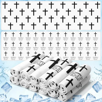 Tegeme 12 Pcs Bible Verses Cooling Towels for Neck and Face 40 x12 Cooling Neck Wraps Christian Ice Towel Breathable Soft Chilly Towel for Yoga Sport Running Gym Workout Party Favors Team Gift