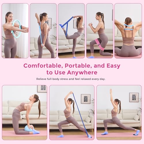 Home Pilates Kit Pilates Equipment Set for Women, Pilates Essentials Kit - color: Blue - 11 Pieces Kit