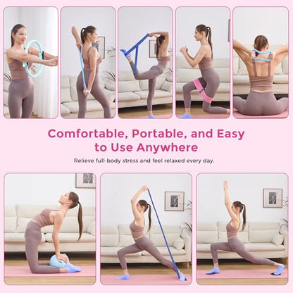 Home Pilates Kit Pilates Equipment Set for Women, Pilates Essentials Kit - color: Blue - 11 Pieces Kit