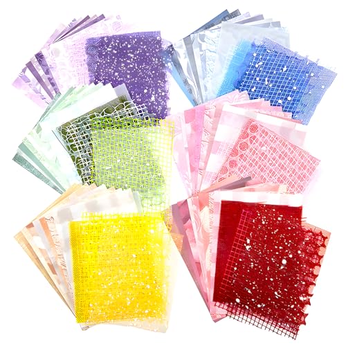 BADAO 90 Sheets Sticker Scrapbook Paper Supplies for DIY | 6 Pack Mesh Fabric Scrapbooking Kits,5.11x7.08Inch Textured Aesthetic Paper Scrap Book Material for DIY Decorative Mixed Set