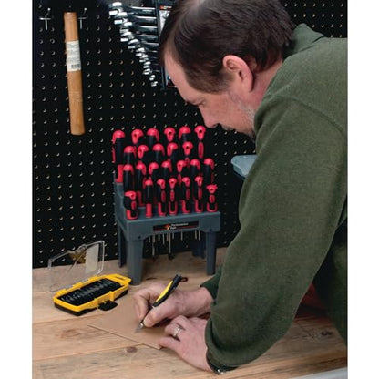 Performance Tool W9170 15-Piece Precision Hobby Knife Set | Includes 14 blades for various projects. Comfortable contoured handle. Convenient storage case - size: Hobby Knife Set (15pc)
