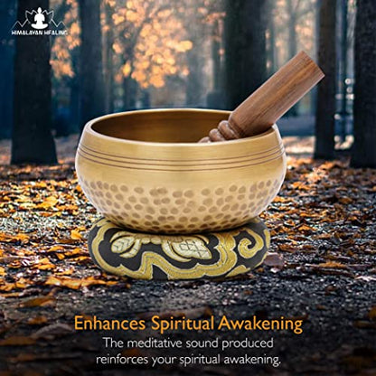 Tibetan Singing Bowls Set~ Meditation Sound Bowl hand Hammered in Nepal For Yoga, Meditation, Mindfulness, Healing & Chakra balancing~ (4 inch (Black Cushion)) - size: 4 inch