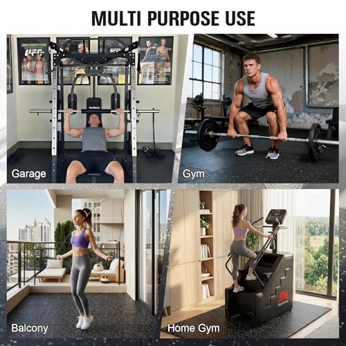 SunHome 0.56" Thick Rubber Top Gym Flooring for Home Gym, High Density EVA Foam Exercise Mats, Interlocking Gym Flooring for Home Gym, Protective Workout Mat, 24 x 24in - size: 24"L x 24"W x 0.6"Th
