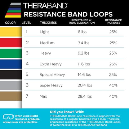 THERABAND Resistance Band Loop, Professional Latex Mini Band for Lower Pilates, Crossfit, Yoga, Stretching, Physical Therapy, Strength Training no Weights, 18 Inch, Blue, Extra Heavy, Advanced Level 1 - color: Blue - Extra Heavy, size: 18 Inch