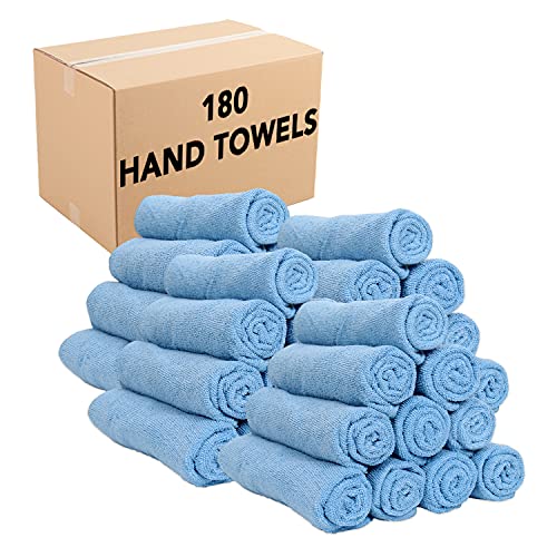 Arkwright Microfiber Gym Towel - (Case of 180) Bulk Soft Lightweight Quick Dry Hotel Quality Hand Towels, Sweat Absorbent, Perfect for Workout, Yoga, Spa, Bathroom, 15 x 24 in, Blue - color: Blue, size: 15 x 24 in. (Case of 180)
