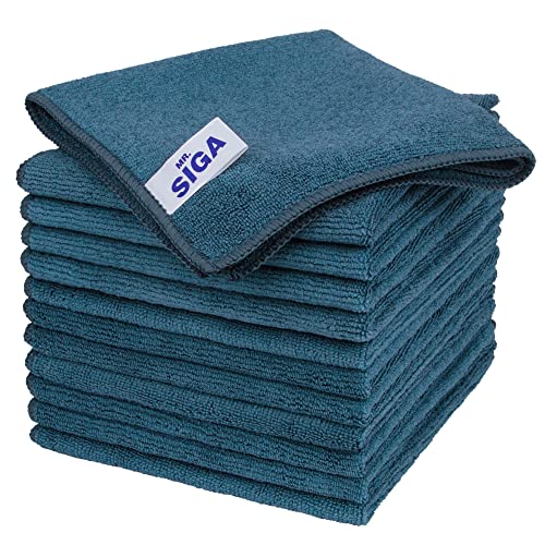MR.SIGA Microfiber Cleaning Cloths, Streak Free Microfiber Towels, 12 Pack - color: Light Teal