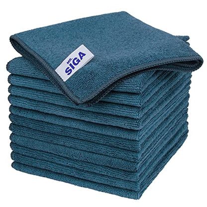 MR.SIGA Microfiber Cleaning Cloths, Streak Free Microfiber Towels, 12 Pack - color: Light Teal