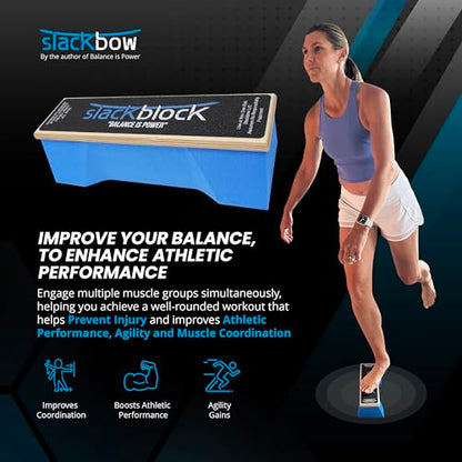 SlackBow SlackBlock Athletic Balance Trainer – Improve Balance, Stability, and Athletic Performance – Condition Your Body and Prevent Injury - Compact and Portable - size: 15"