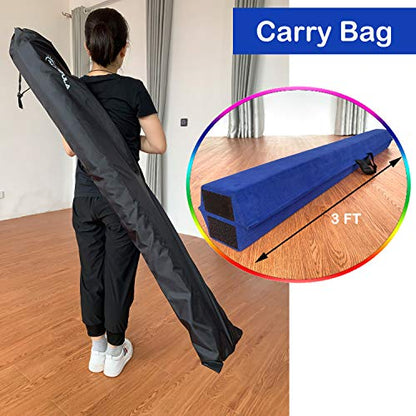 Marfula 6 FT / 8 FT / 9 FT Folding Gymnastics Beam Foam Balance Floor Beam - color: Blue, size: 6 Ft