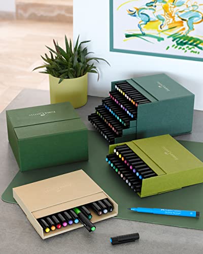 Faber-Castell Art & Graphic Pitt Artist Pen Brush India Ink Pen, Multicoloured, Studio Box Of 12, For Art, Craft, Drawing, Sketching, Home, School, University, Colouring