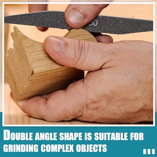 Honoson 20 Pcs Model Sanding Sticks,Low Grits Rating,Double Angle Shape | 3D Print Polishing Sticks, Assorted Grits, Plastic Metal Wood Modeling Polishing Tools for Finishing, Dual-sided Design - style: Double Angle Shape