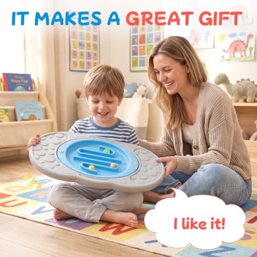 Kids 2-in-1 Maze Balance Board with 3 Swap Labyrinth Plates & 3 Balls