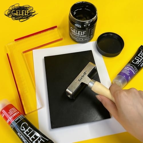 GELELF Smooth Peeling Brayer Roller - Wood Hand Roller Rollers Ink Roller Tape Roller for Gluing Taping Gel Printing Inking Block Printmaking Stamping Scrapbooks (#7: 6 Inch (15CM)) - color: #7: 6 Inch (15CM)