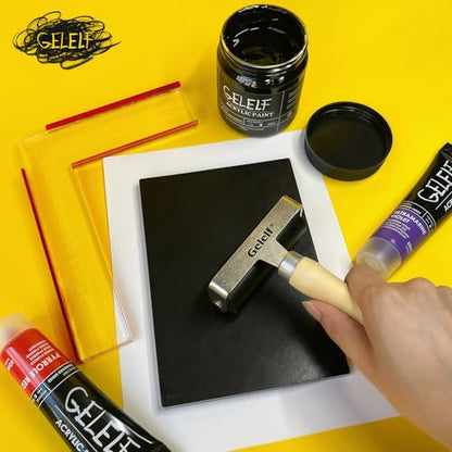 GELELF Smooth Peeling Brayer Roller - Wood Hand Roller Rollers Ink Roller Tape Roller for Gluing Taping Gel Printing Inking Block Printmaking Stamping Scrapbooks (#3: 1.5 Inch (3.5CM)) - color: #3: 1.5 Inch (3.5CM)